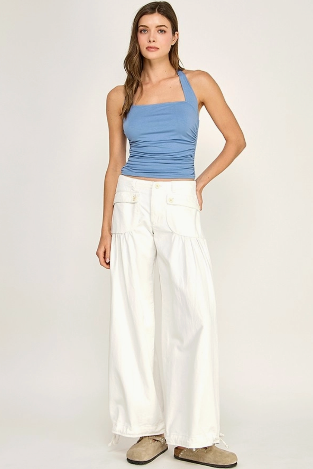MISS LOVE BLANCO WIDE LEG PANTS