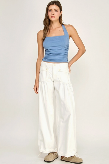 MISS LOVE BLANCO WIDE LEG PANTS