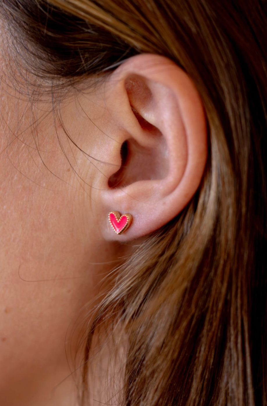 TLD DESIGNS BABY HEART STUDS