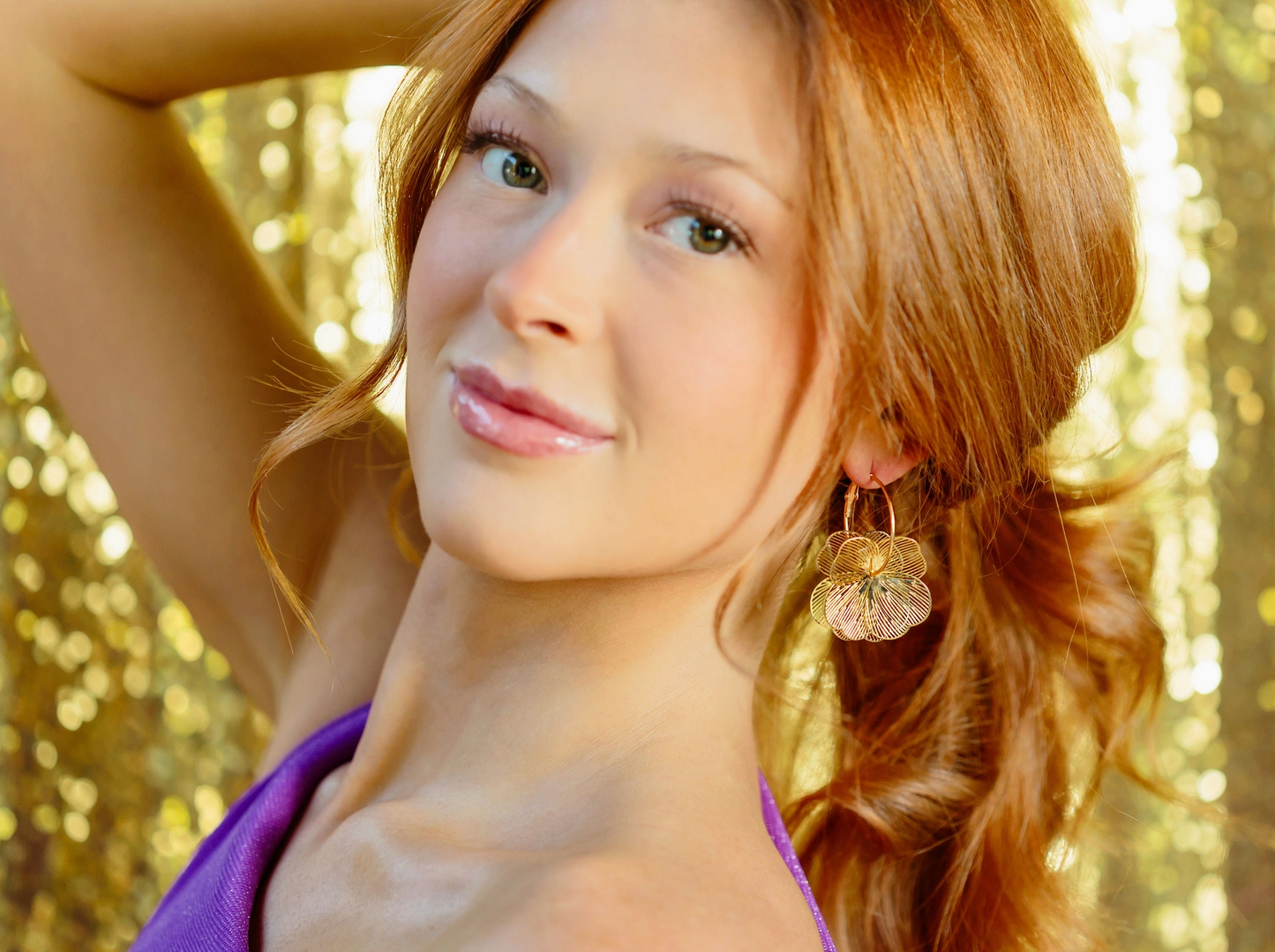 TLD DESIGNS GOLDEN BLOOMS HOOPS