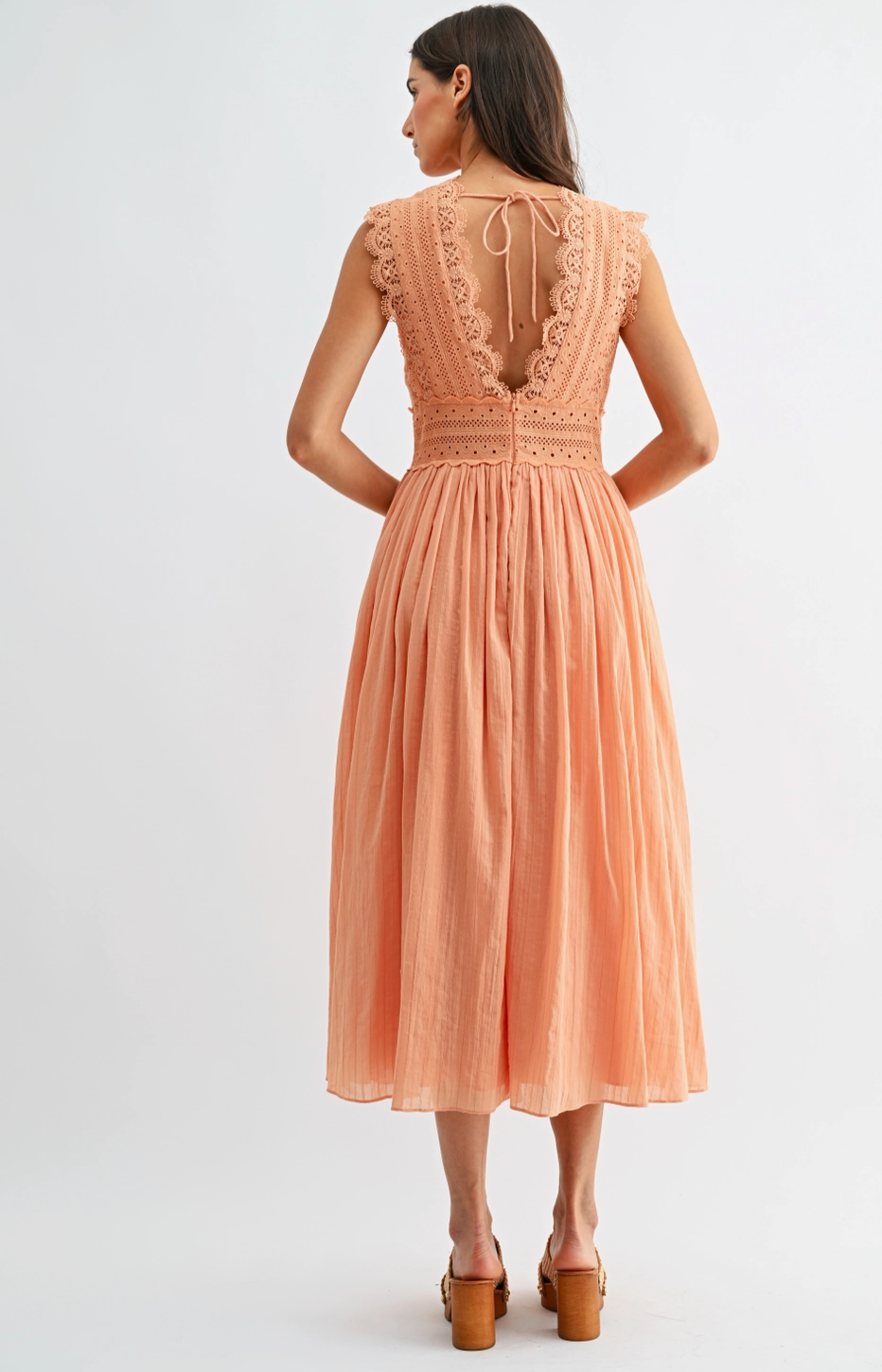 CAMELLIA JUST PEACHY MIDI DRESS