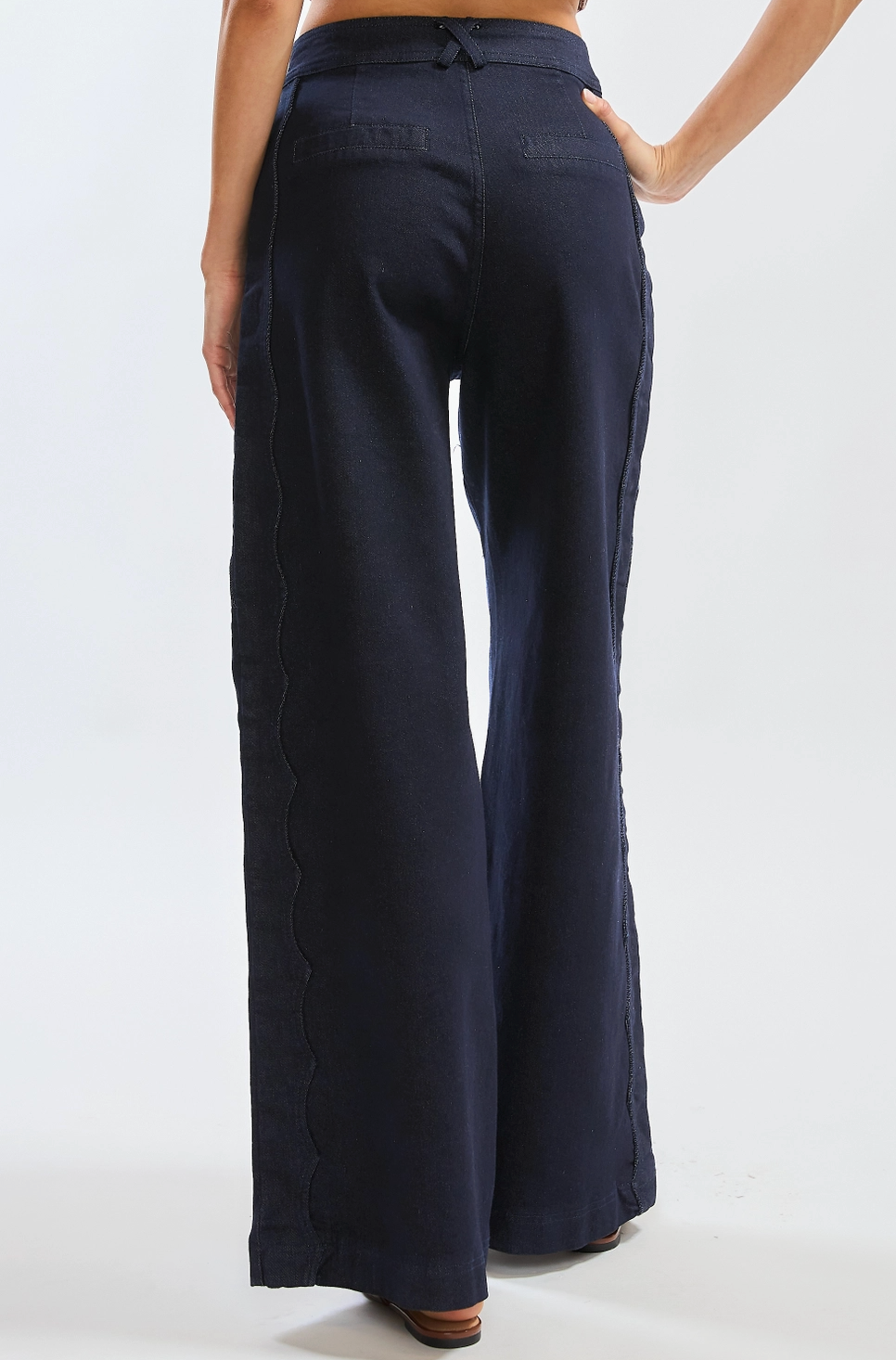 CAMELLIA RIPPLE DENIM TROUSERS