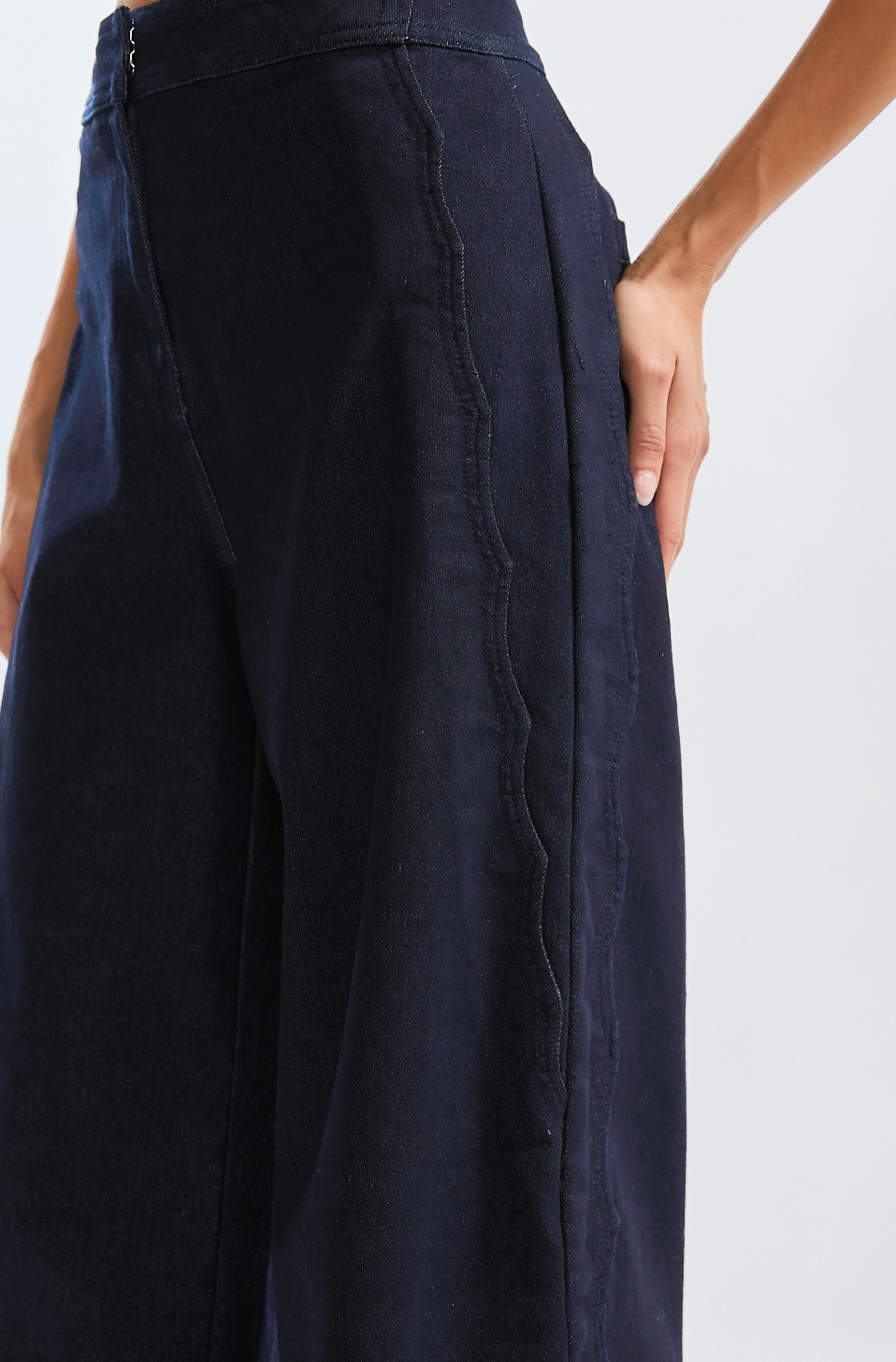 CAMELLIA RIPPLE DENIM TROUSERS