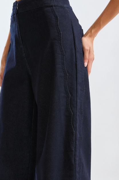 CAMELLIA RIPPLE DENIM TROUSERS