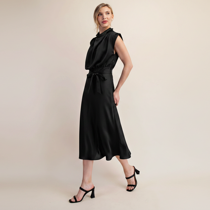 GLAM LUXE RAVEN MIDI DRESS
