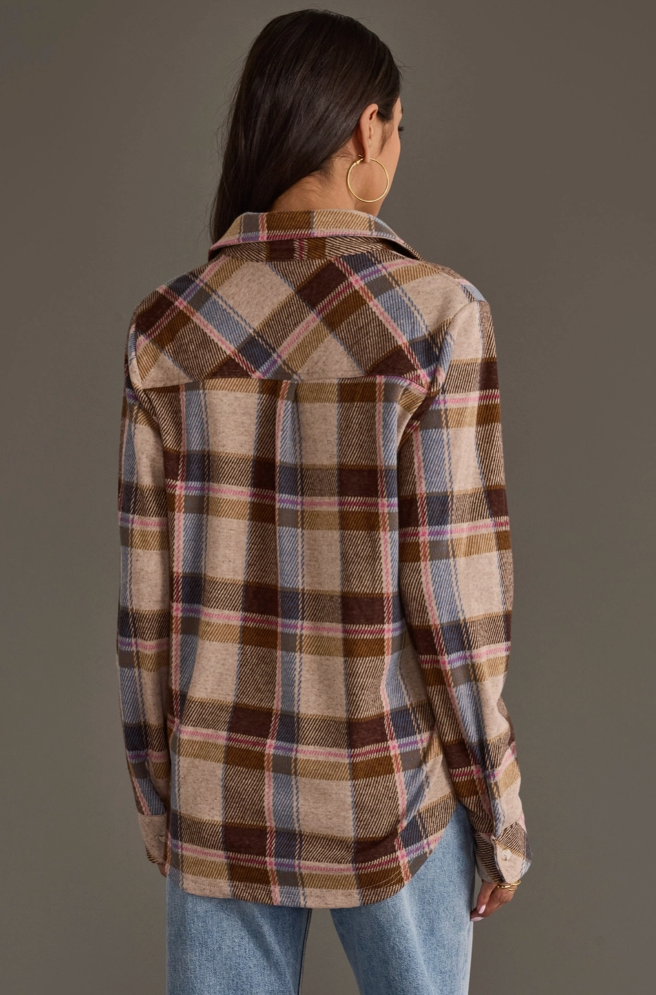 PANACHE PRETTY IN PLAID BUTTON UP TOP