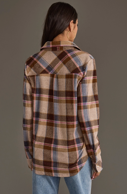 PANACHE PRETTY IN PLAID BUTTON UP TOP