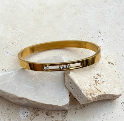 ADORNIA SLIDING STONES CUFF BRACELET