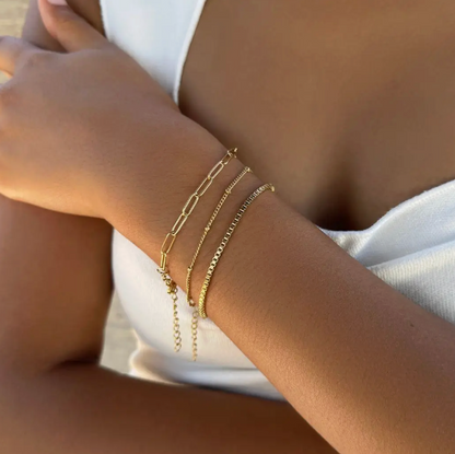 ADORNIA GOLD TRIO BRACELET SET