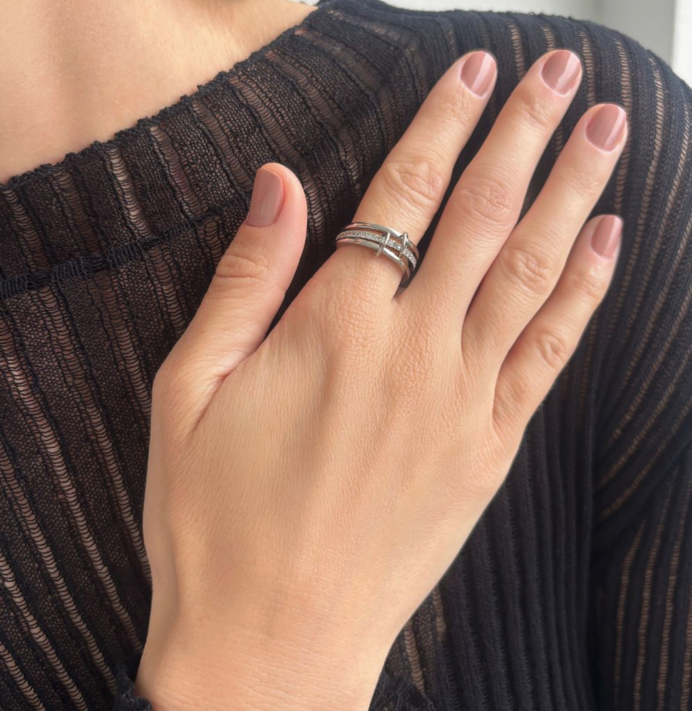 ADORNIA LORI LINKED RINGS