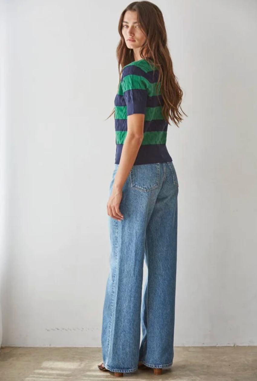 BY TOGETHER HARBOR STRIPE CARDIGAN
