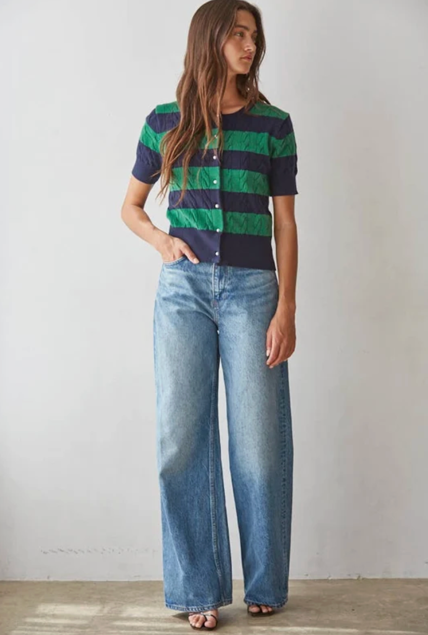 BY TOGETHER HARBOR STRIPE CARDIGAN
