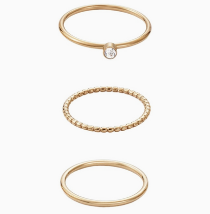 ADORNIA DAINTY RING TRIO SET