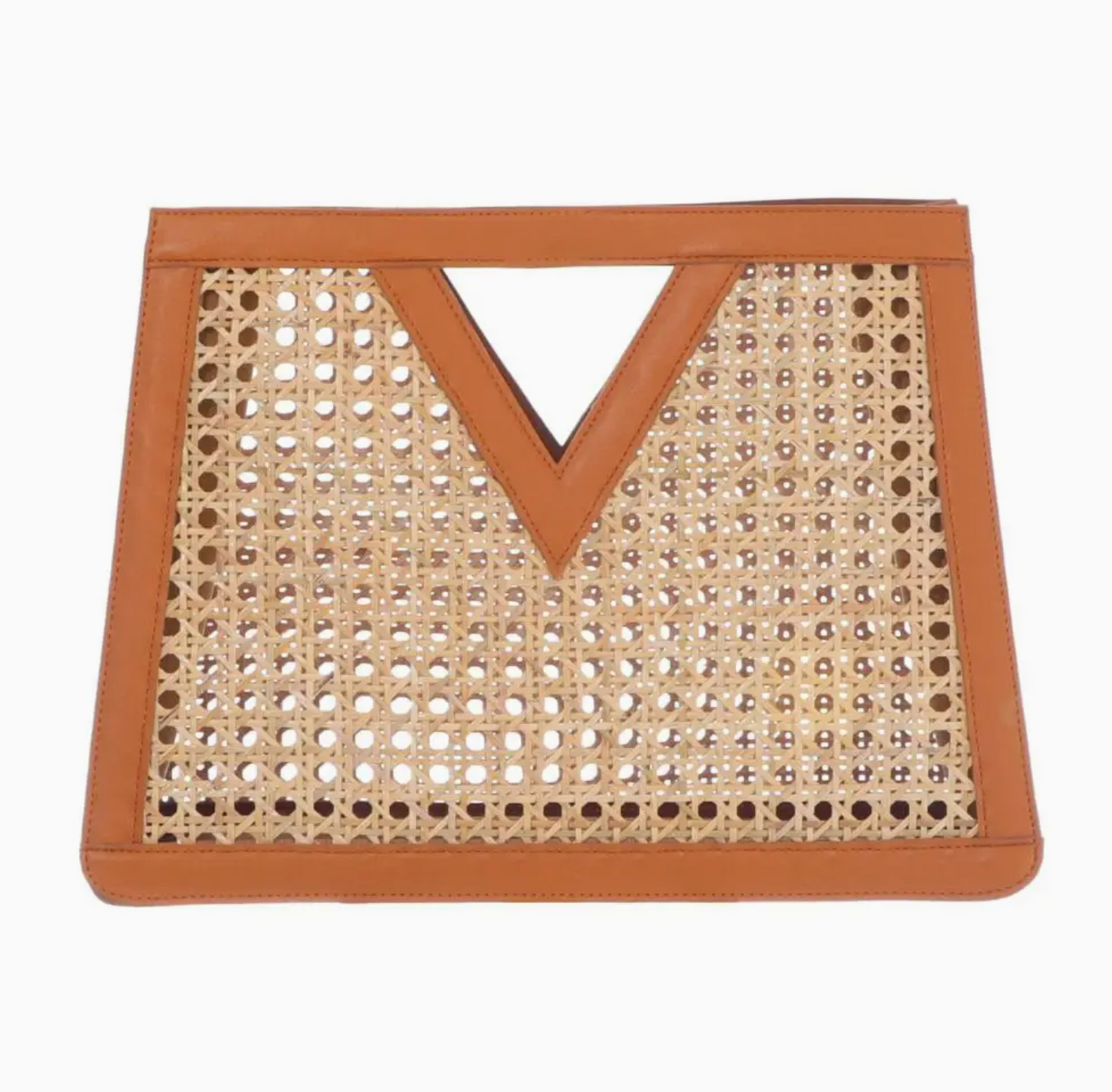 ADORNIA RATTAN KANE CLUTCH