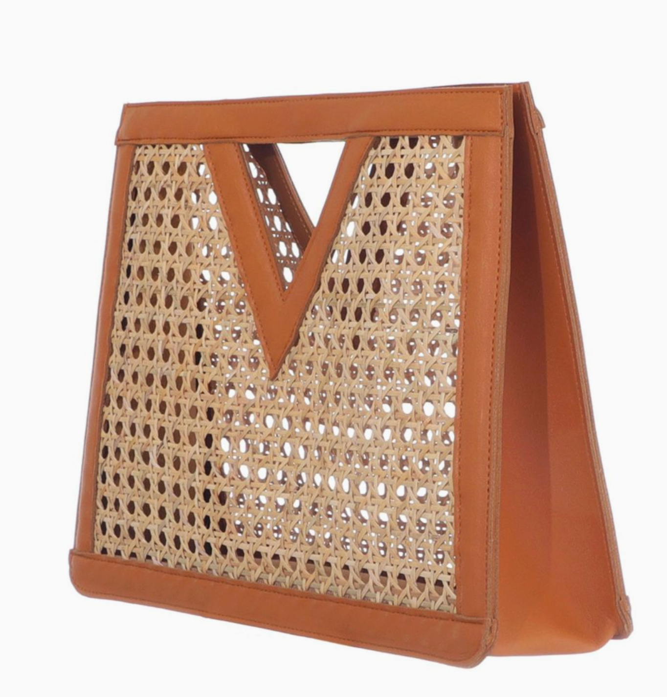 ADORNIA RATTAN KANE CLUTCH