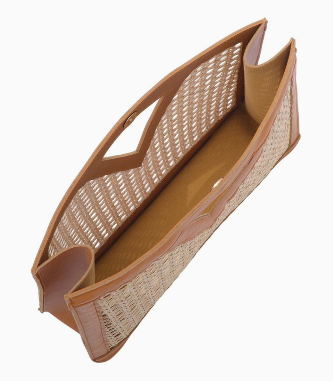 ADORNIA RATTAN KANE CLUTCH