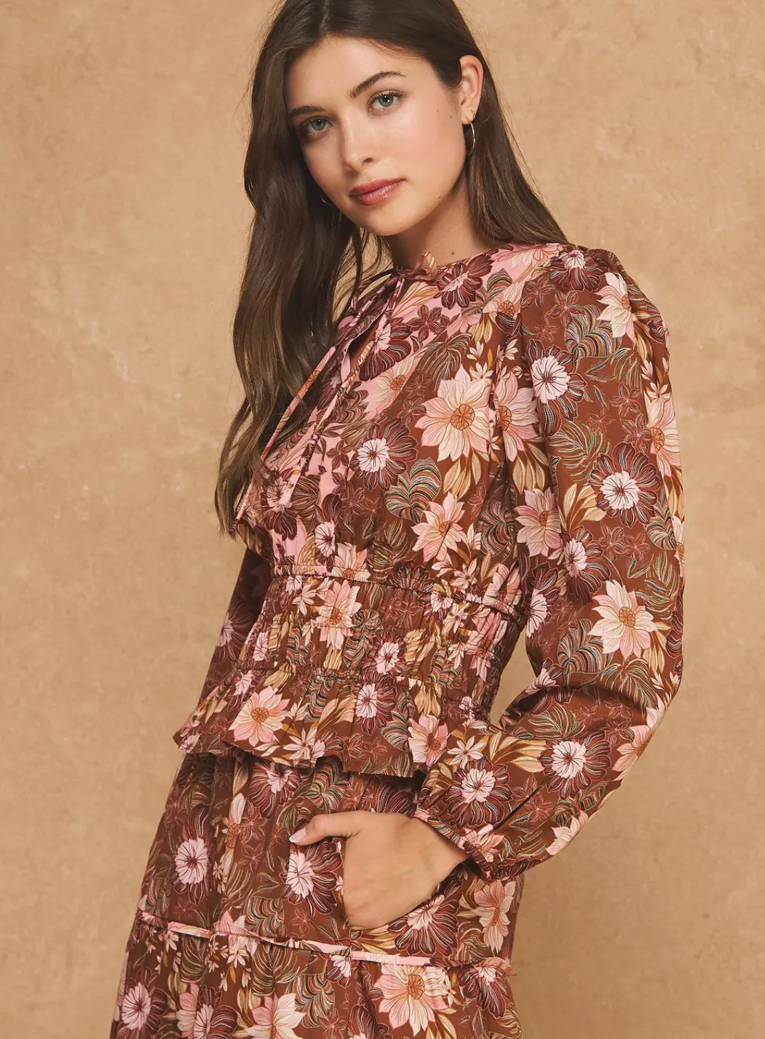 STRUT & BOLT RETRO FLORA BLOUSE