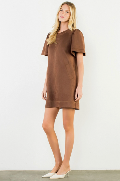 THML OAKLEY SUEDE MINI DRESS