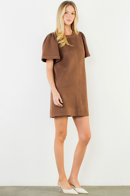THML OAKLEY SUEDE MINI DRESS