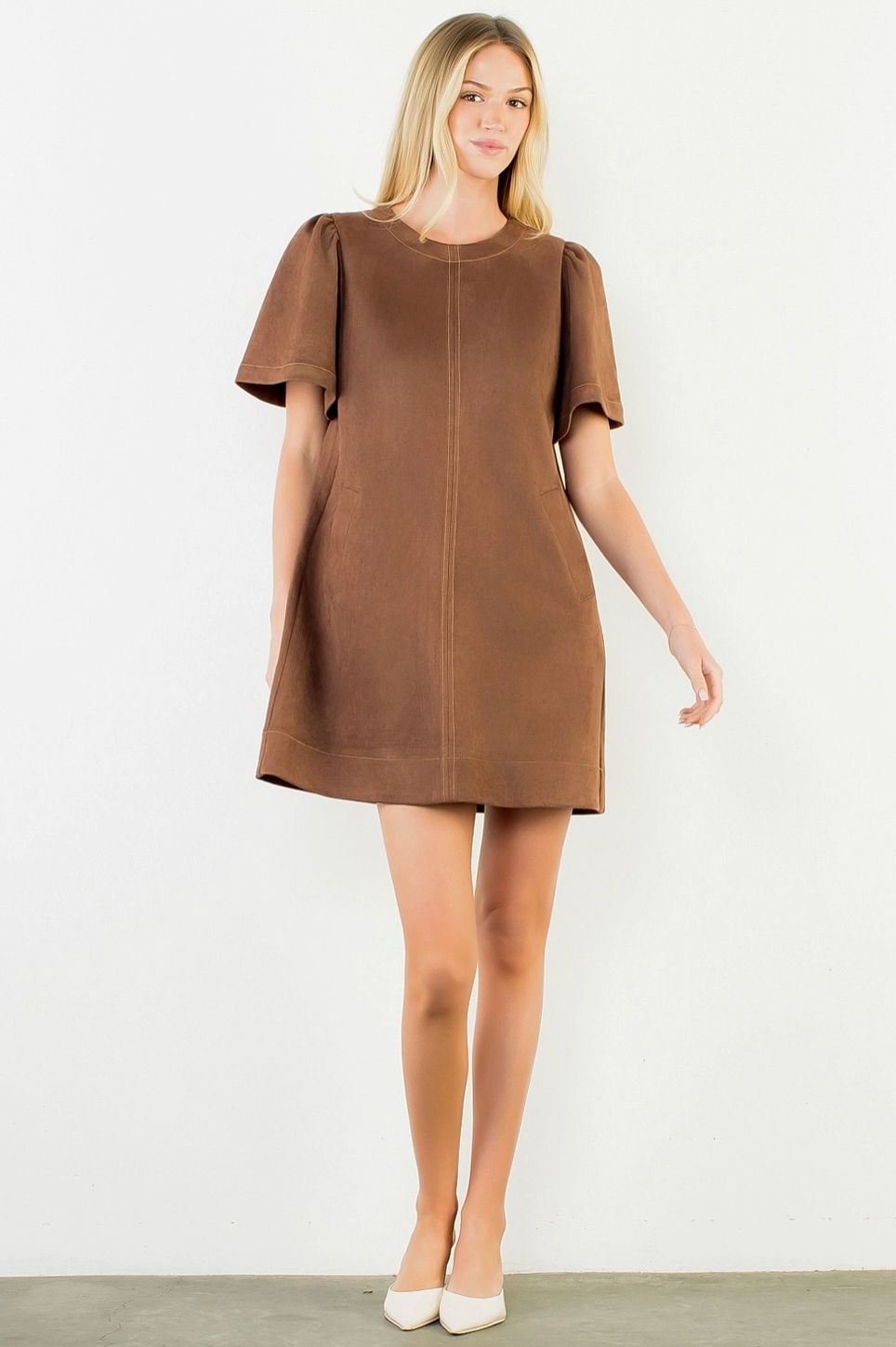 THML OAKLEY SUEDE MINI DRESS