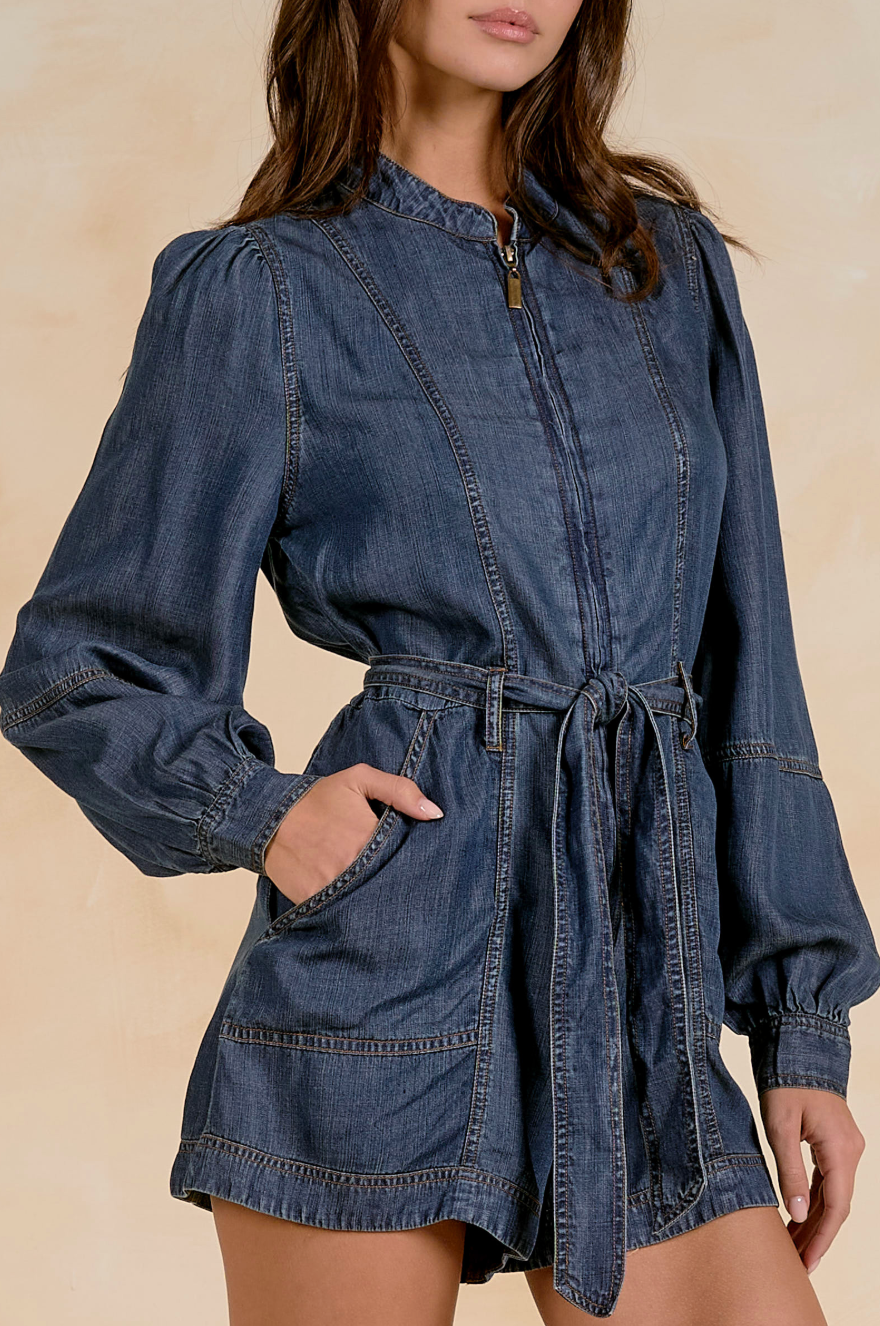 ELAN DENIM DREAMER ROMPER
