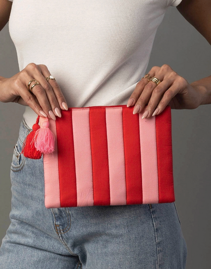 PANACHE CANDY STRIPE CLUTCH