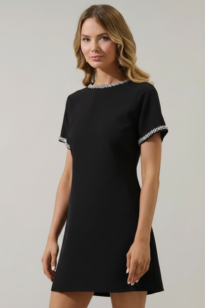 SUGARLIPS KAITLYN SHIMMER SHIFT MINI DRESS