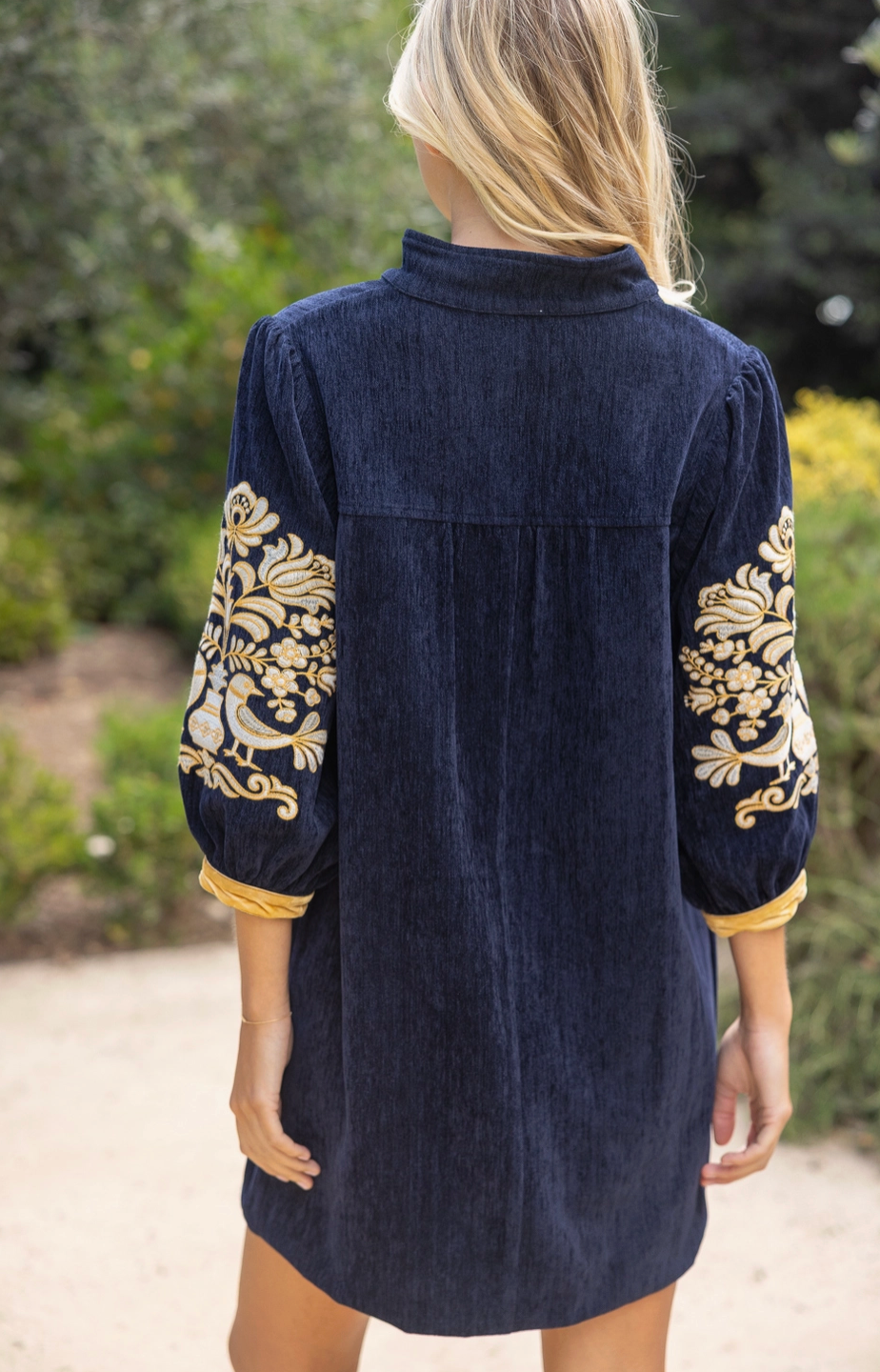 VOY MIDNIGHT GOLD MINI DRESS