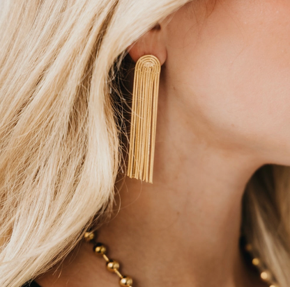 PRETTY SIMPLE DAZZLE TASSEL EARRINGS