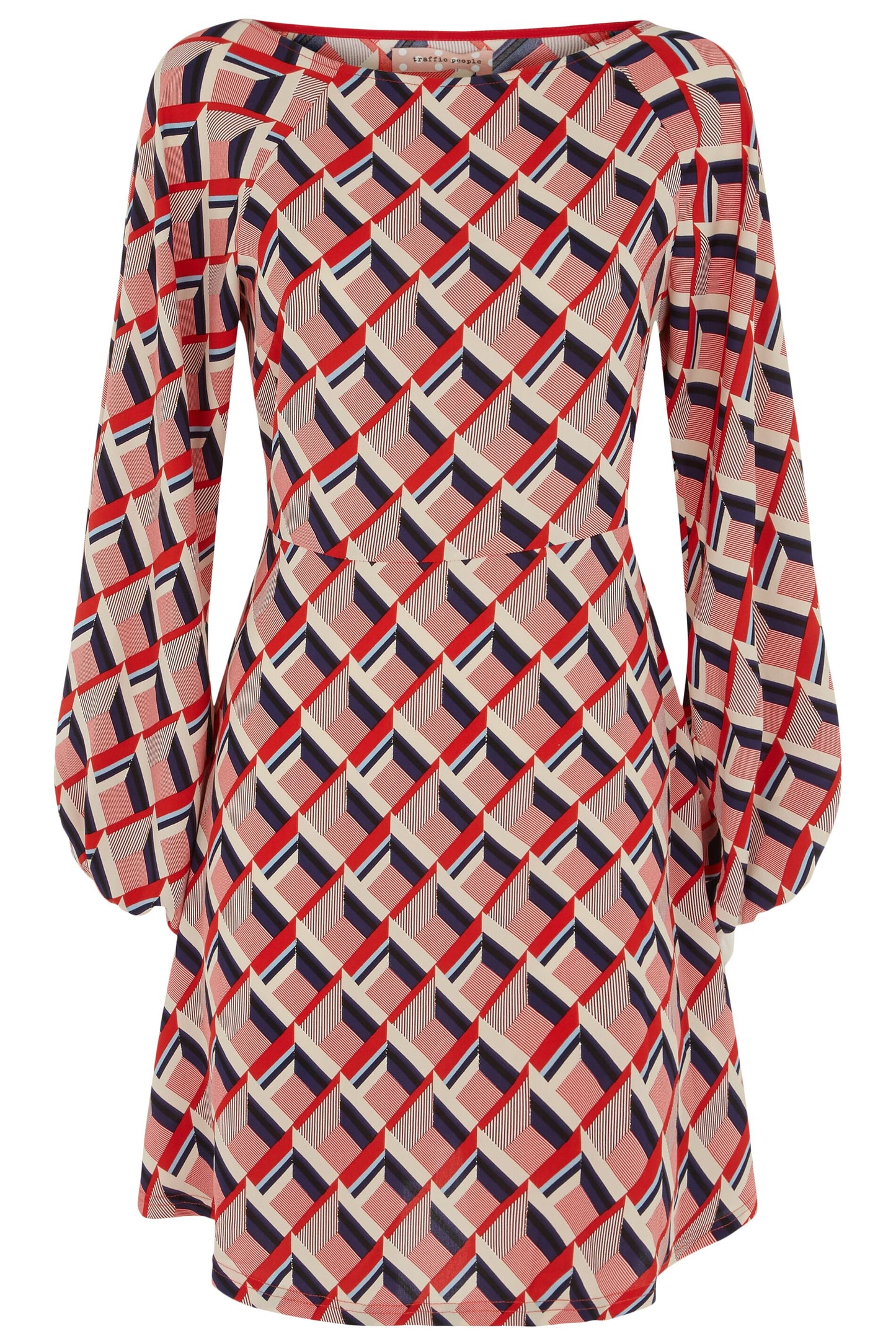 TRAFFIC PEOPLE GEOPRINT DRESS