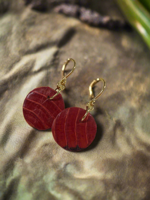 DOWNTOWN LEATHER ROUND EARRINGS