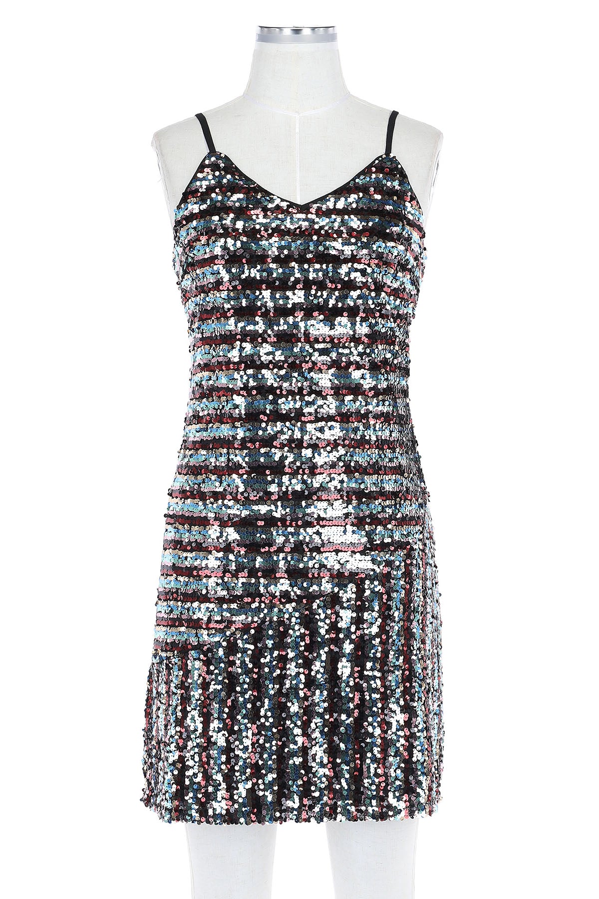 SKIES ARE BLUE RAINBOW SEQUIN MINI DRESS