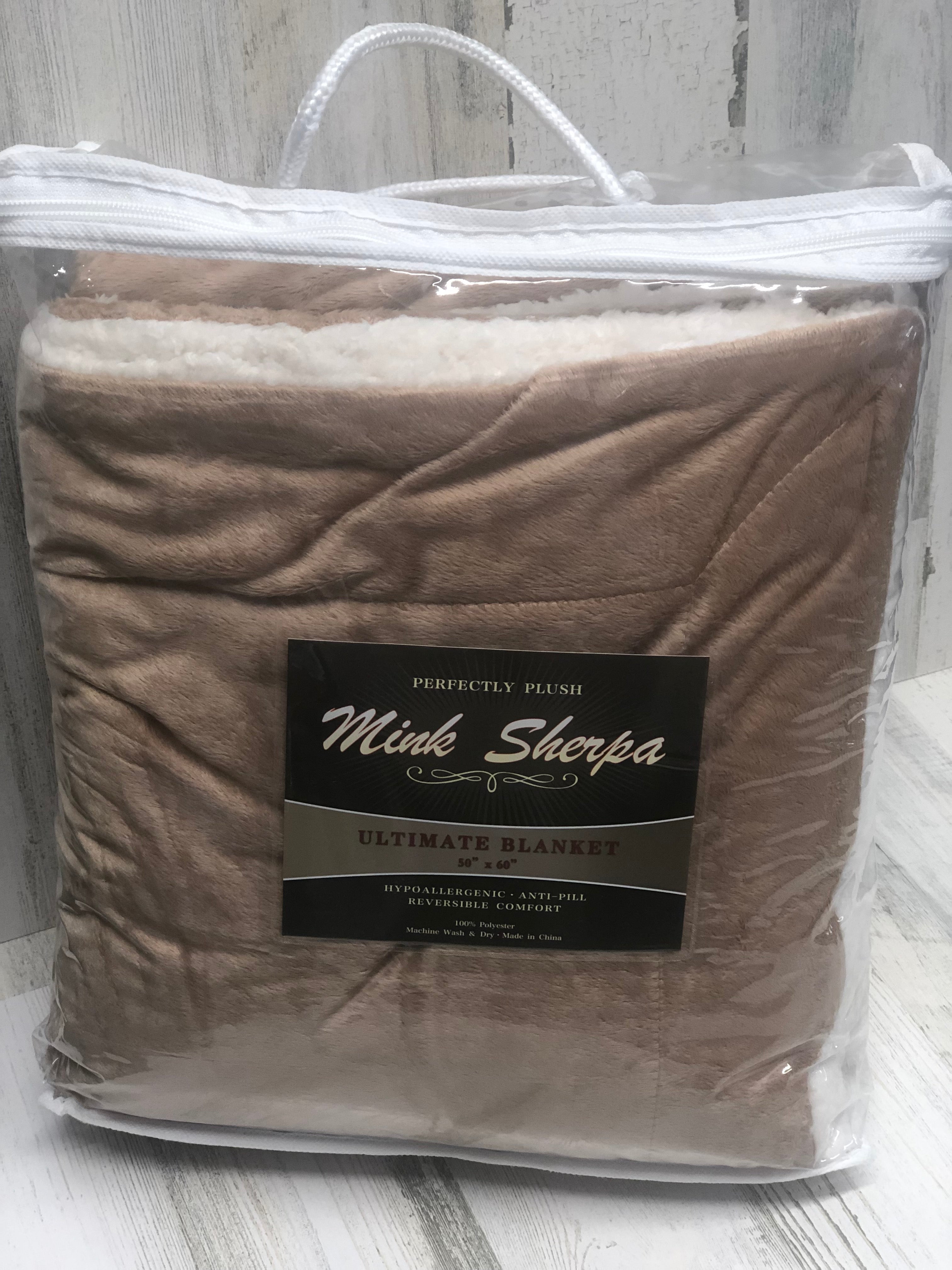 DOWNTOWN PERFECTLY PLUSH MINK AND SHERPA BLANKET