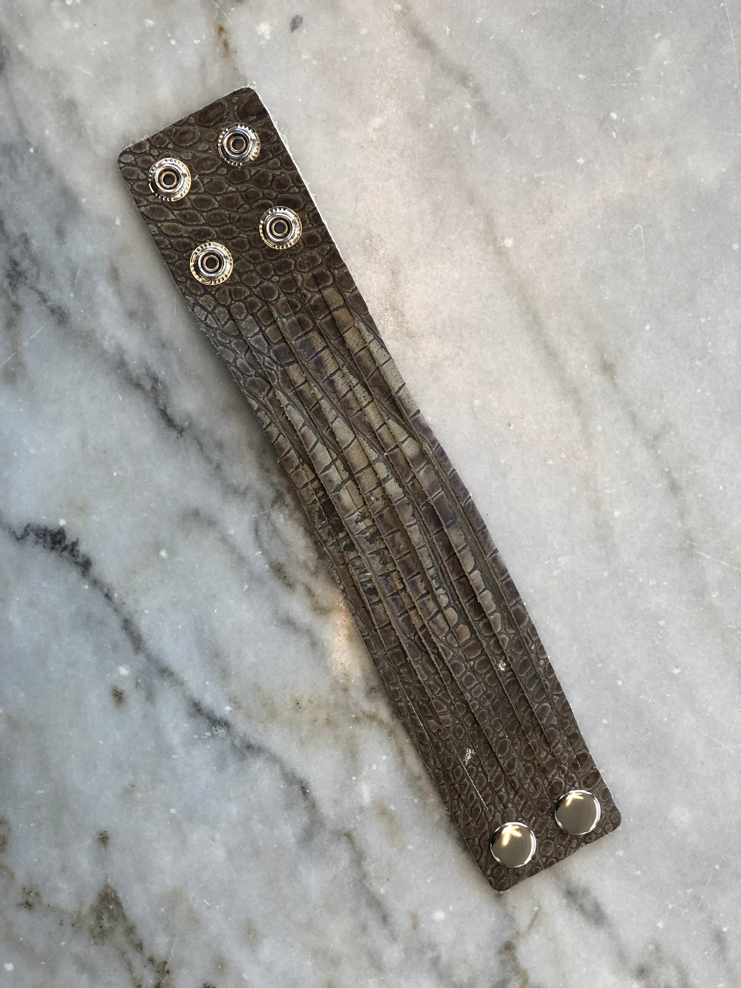 CHARLIE LEATHER 1.5 INCH SLICE SNAP BRACELETS