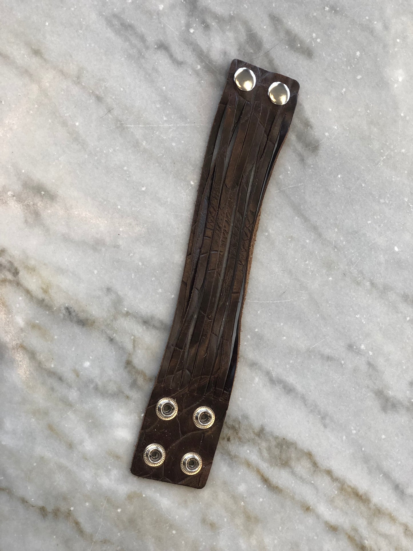 CHARLIE LEATHER 1.5 INCH SLICE SNAP BRACELETS