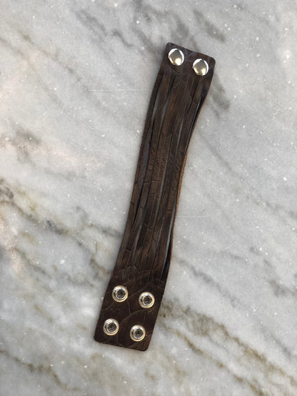 CHARLIE LEATHER 1.5 INCH SLICE SNAP BRACELETS