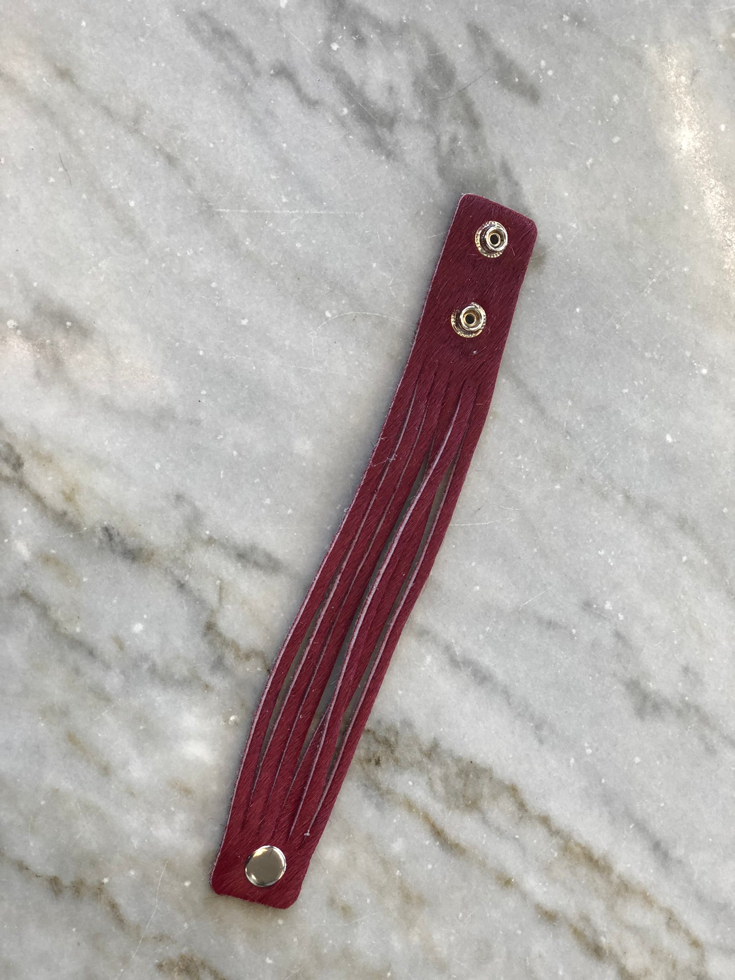 CHARLIE LEATHER 1.5 INCH SLICE SNAP BRACELETS