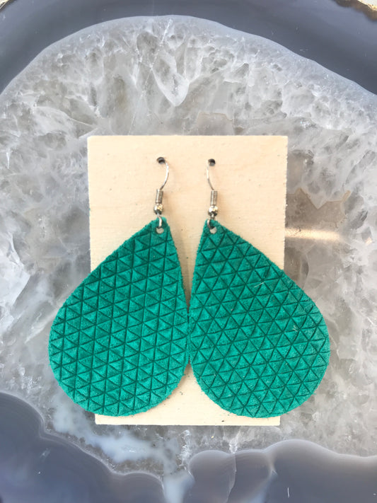 DEER ADDIE LARGE LEATHER TEARDROP EARRINGS