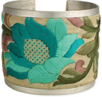 ZAD TURQUOISE FLOWER EMBROIDERED CUFF