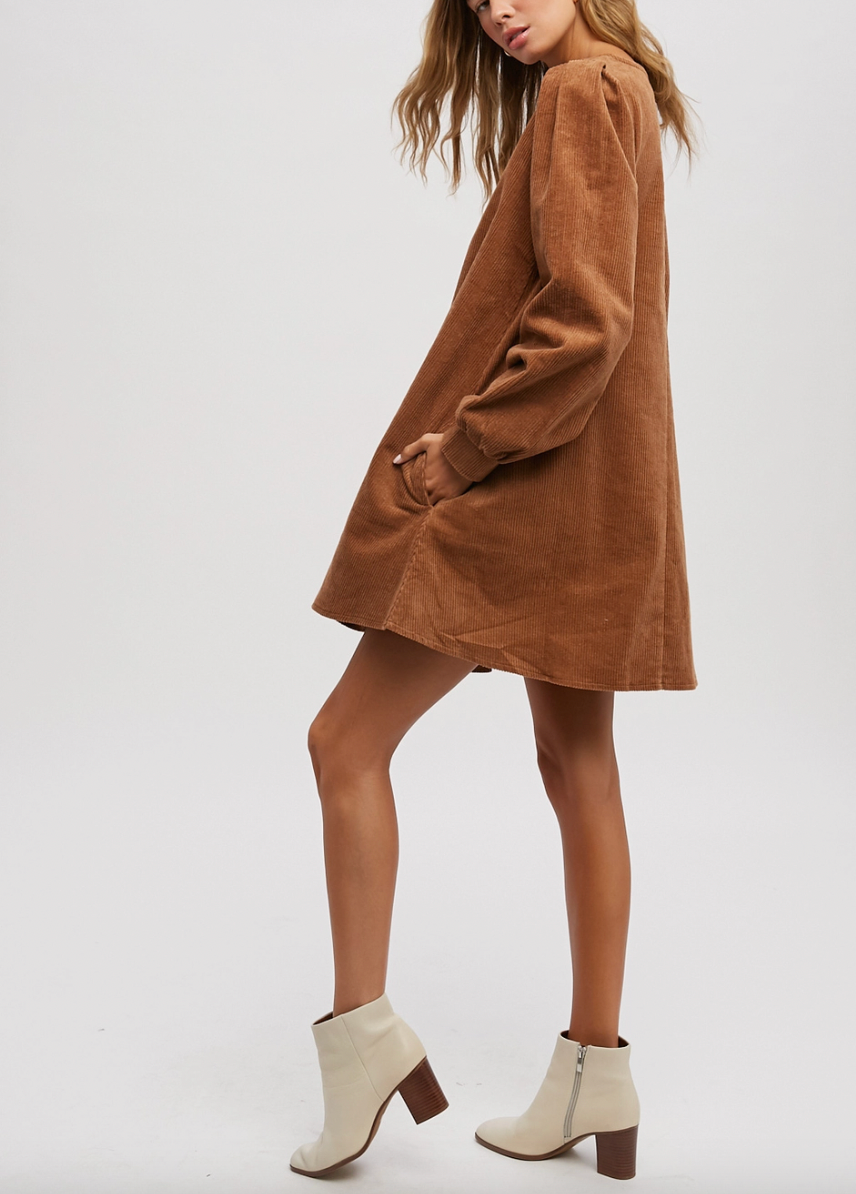 BLUIVY CORDUROY MINI DRESS