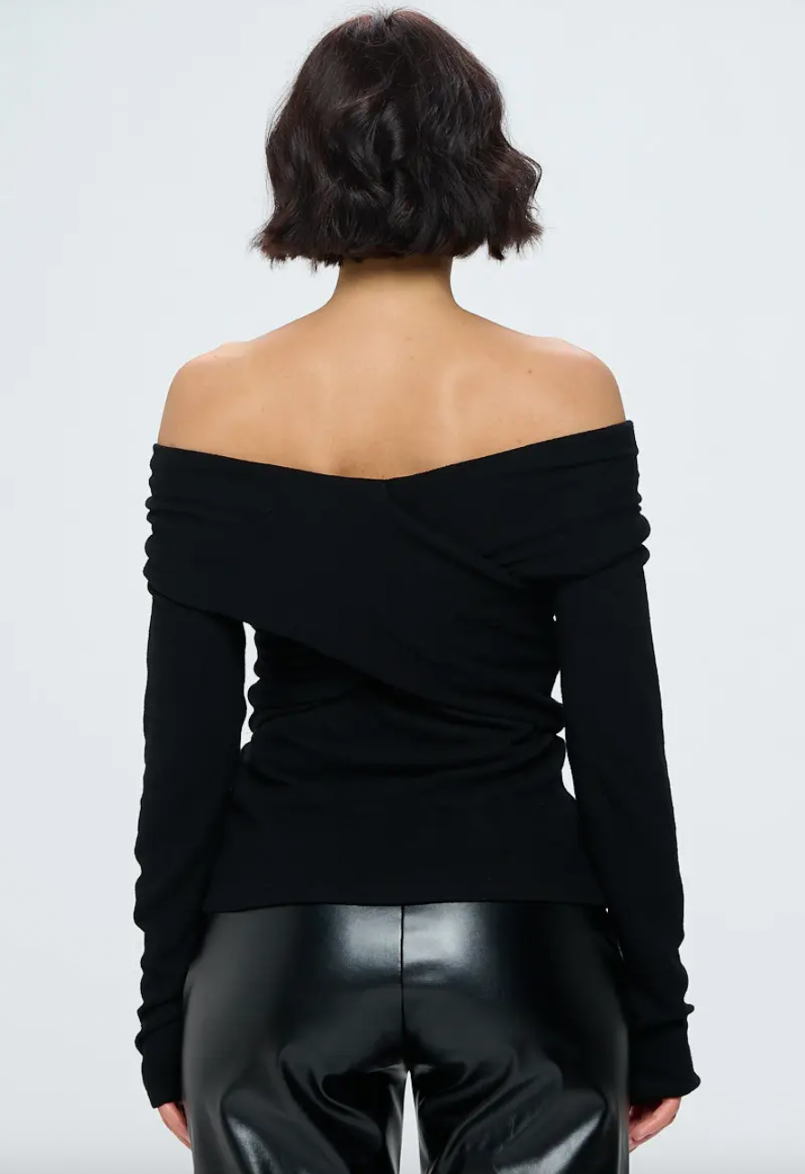 RENEE C. SWEATER WRAP TOP