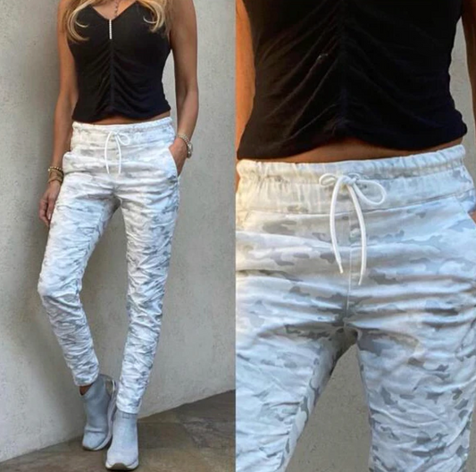 BEVY FLOG SHELY WHITE/GRAY CAMO PANTS