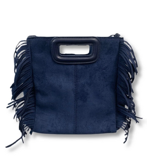 AHDORNED SMALL FAUX SUEDE BAG WITH FRINGE