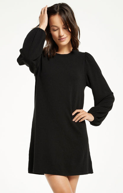 Z SUPPLY LANA TRIBLEND BLACK DRESS