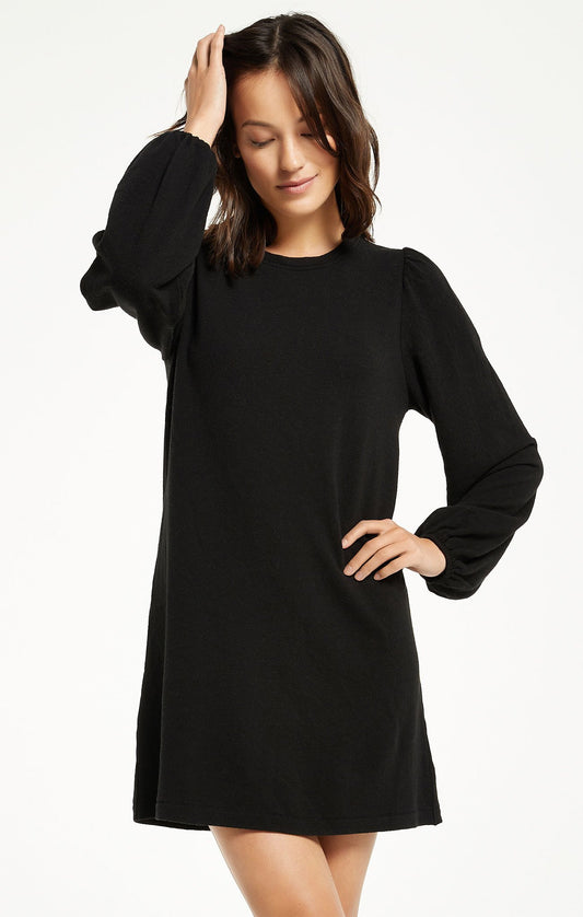 Z SUPPLY LANA TRIBLEND BLACK DRESS
