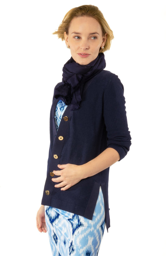 GRETCHEN SCOTT NAVY CARDIGAN
